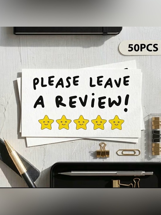 Other - Please Leave a Review! Notecards with Yellow Star Rating